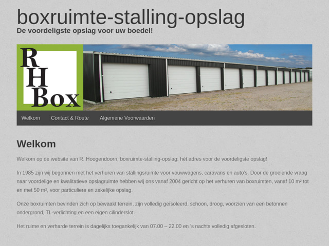 BOXRUIMTE-STALLING-OPSLAG DHR. R. HOOGENDOORN