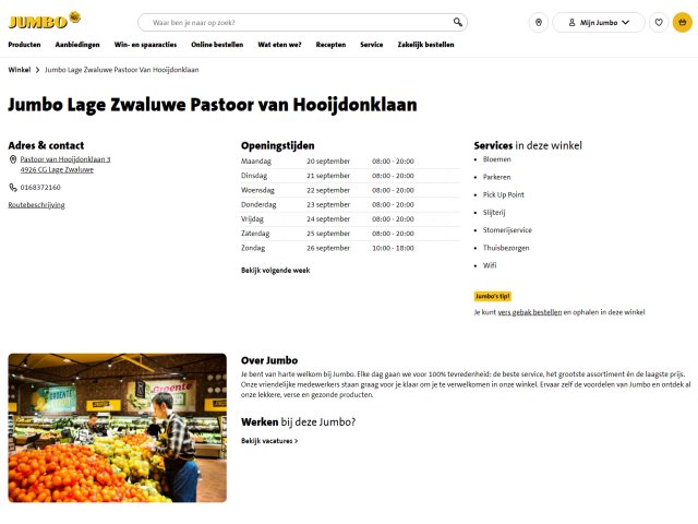 JUMBO LAGE ZWALUWE PASTOOR VAN HOOIJDONKLAAN